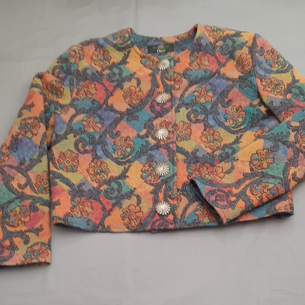 Vintage Orvis Multicolor Blazer with Floral Pattern